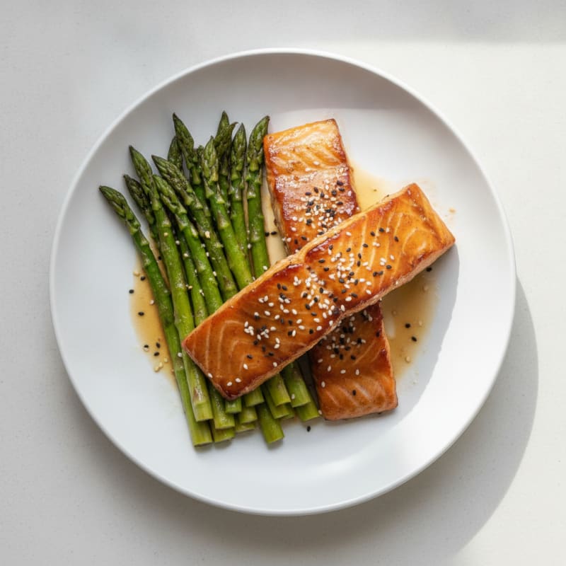 Teriyaki Glazed Salmon with Asparagus