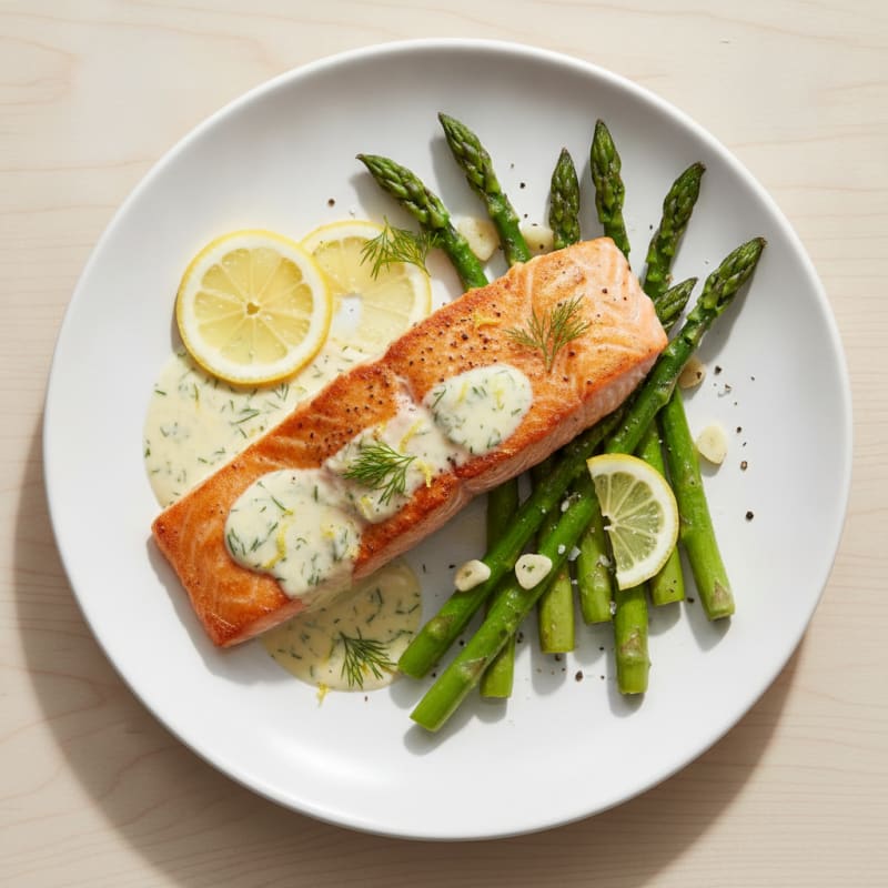 Pan-Seared Salmon with Lemon-Dill Sauce