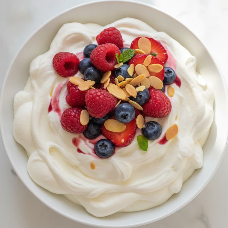 Greek Yogurt Protein Mousse with Mixed Berries