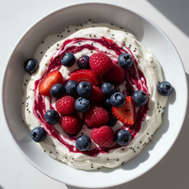 Creamy Greek Yogurt Protein Pudding with Berries