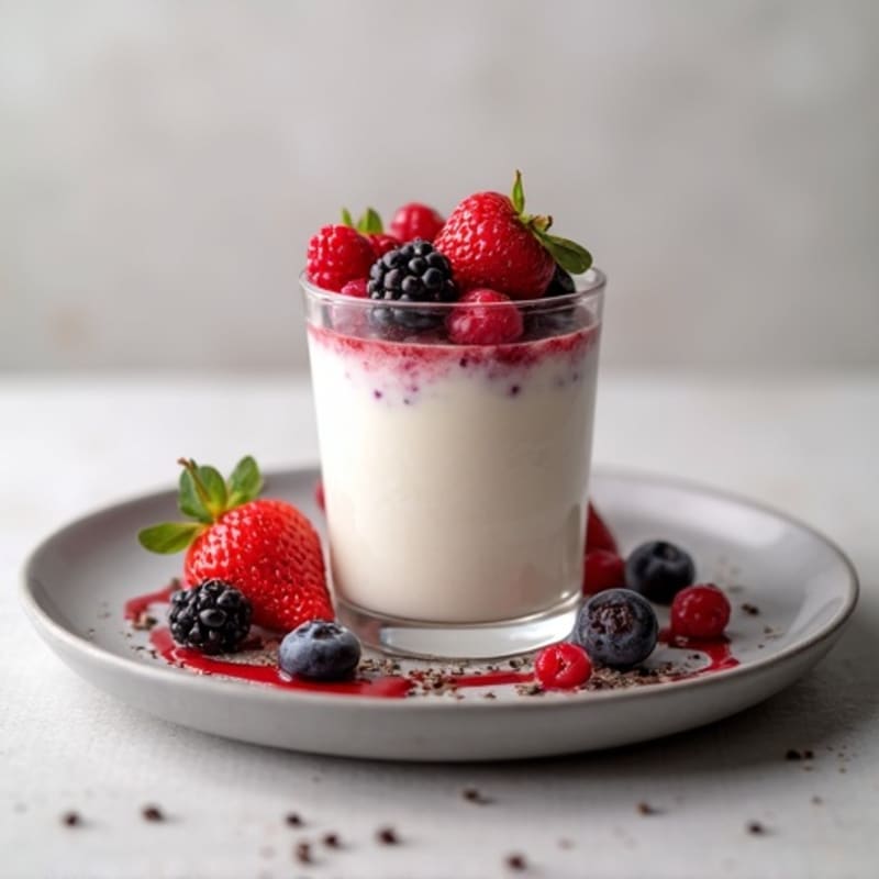 Greek Yogurt Protein Pudding with Mixed Berries