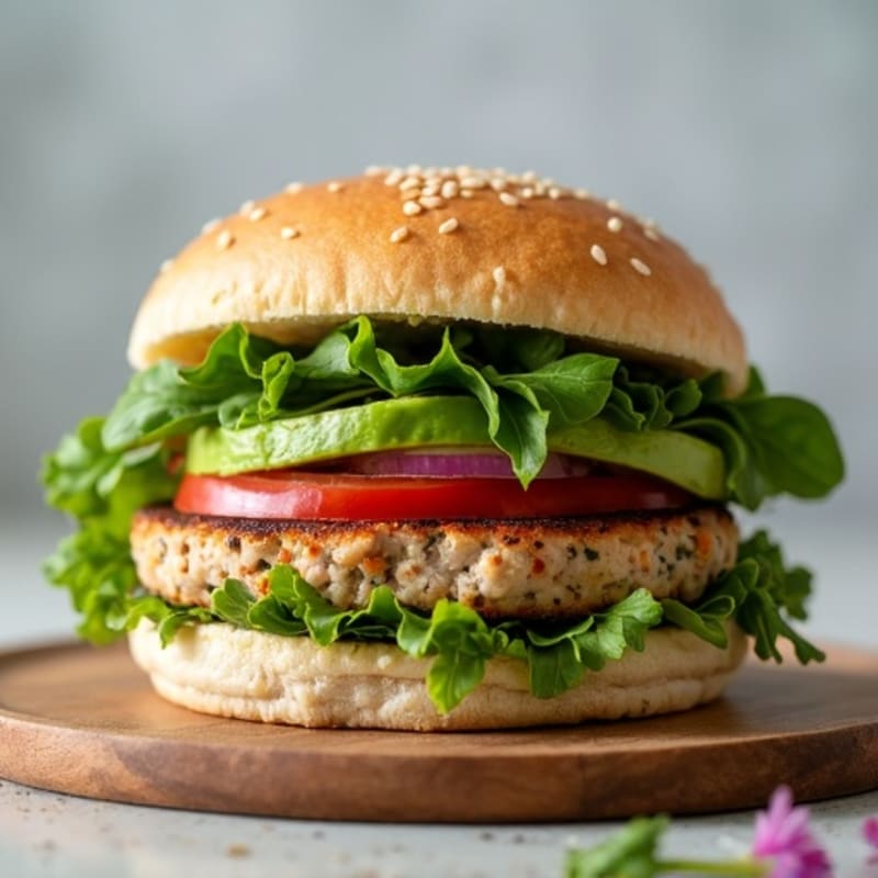 Juicy Herb-Seasoned Turkey Burger with Avocado
