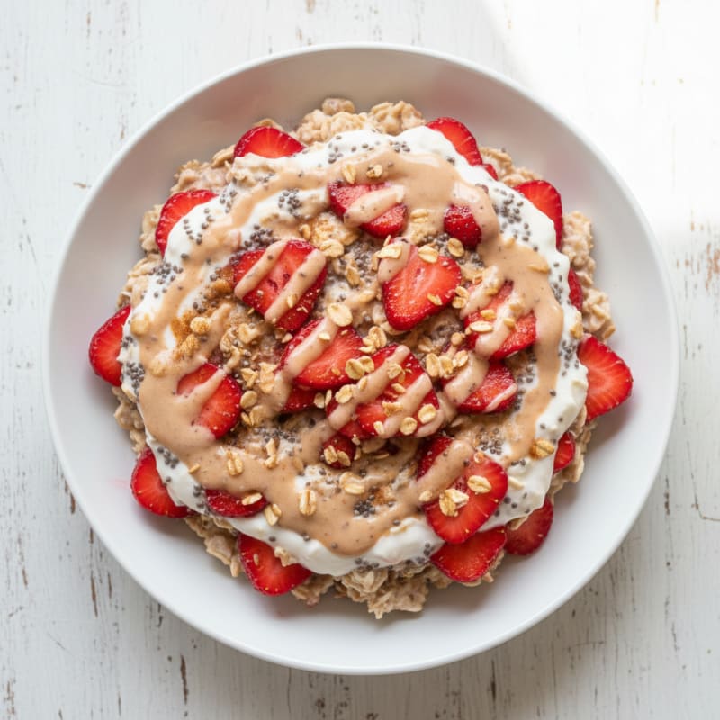 Creamy Strawberry Shortcake Overnight Oats