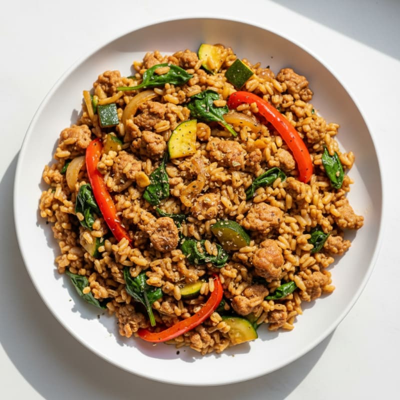 Savory Ground Turkey and Rice Skillet