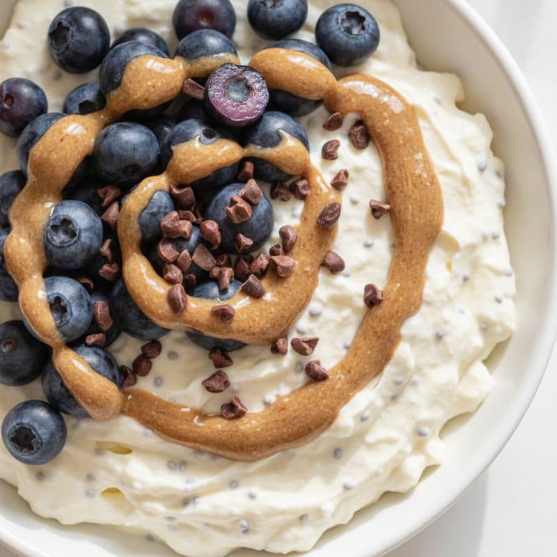 Silky Greek Yogurt Protein Pudding with Berries