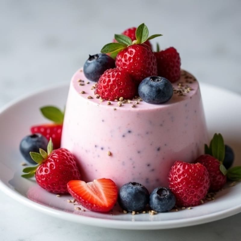Greek Yogurt Protein Mousse with Mixed Berries