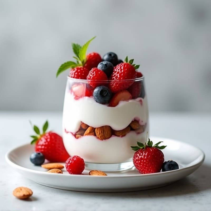 Greek Yogurt Protein Parfait with Mixed Berries