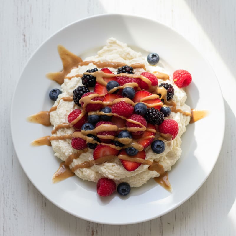 Silky Greek Yogurt Protein Mousse with Berries