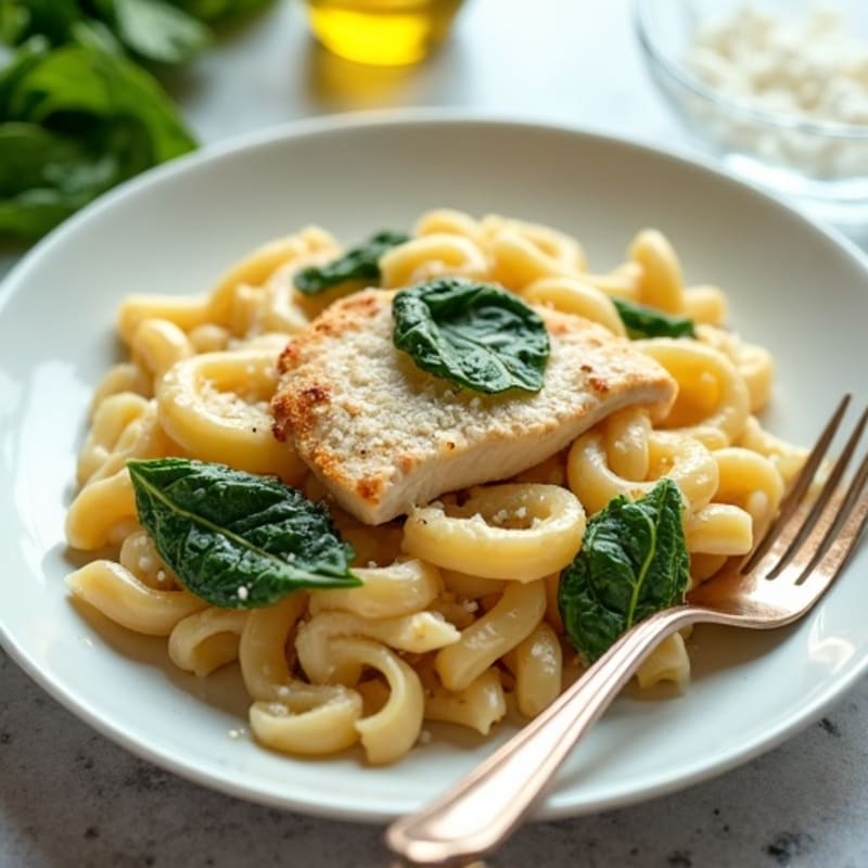 Healthy Creamy Chicken Alfredo Pasta