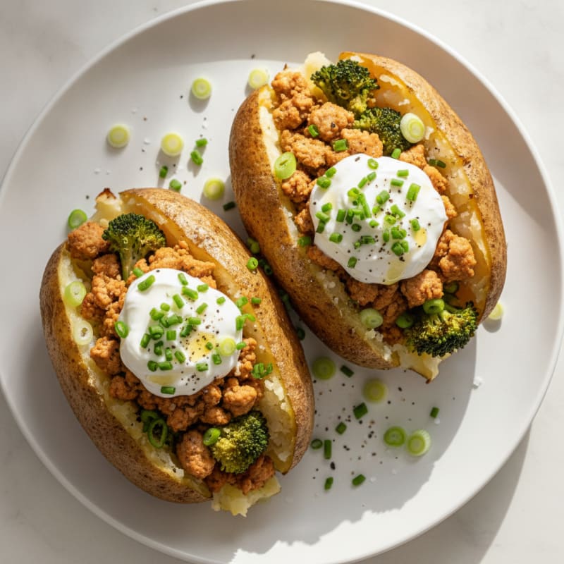 Loaded Baked Potatoes with Savory Toppings