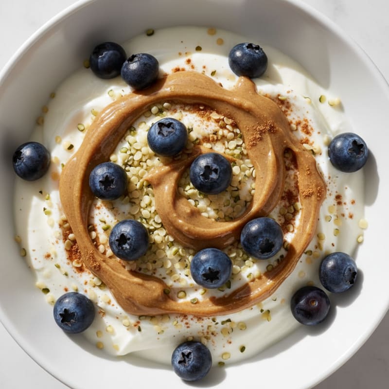 Silky Greek Yogurt Bowl with Hemp Seeds and Almond Butter
