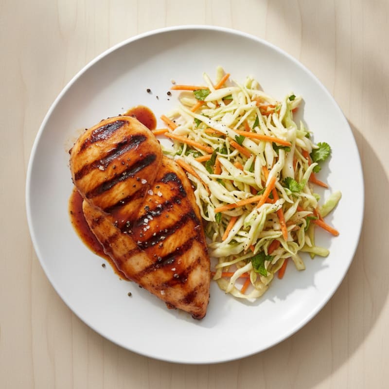 Grilled BBQ Chicken with Tangy Slaw