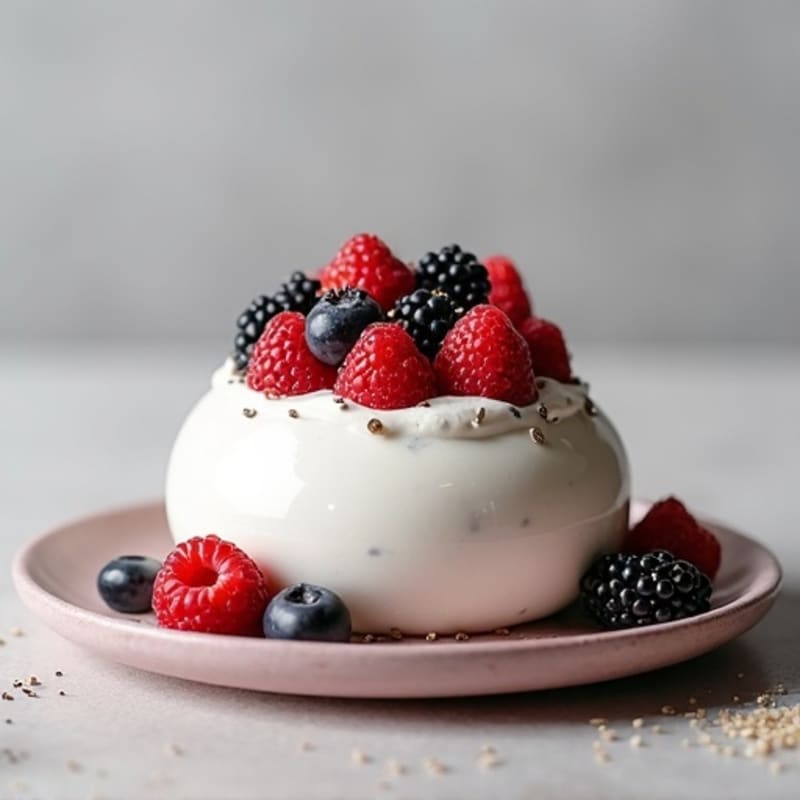 Silky Greek Yogurt Protein Mousse with Berries