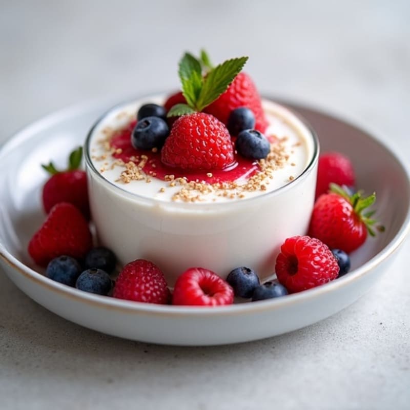 Silky Greek Yogurt Protein Mousse with Mixed Berries