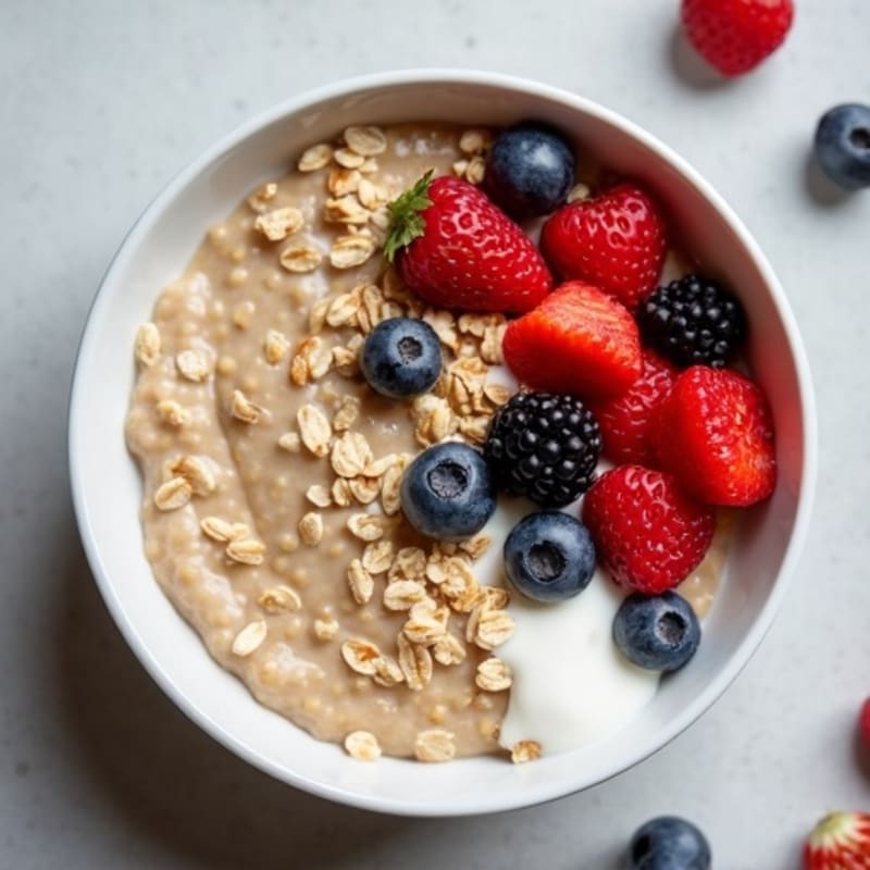 Creamy Protein Oatmeal with Fresh Berries
