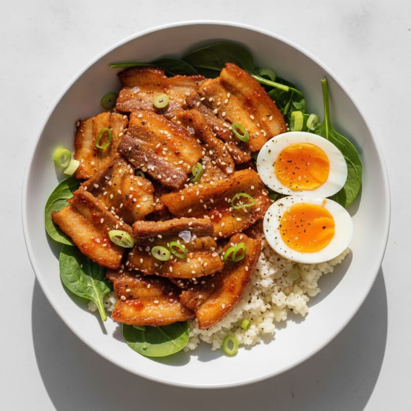 Spicy Gochujang Pork Belly Bowl