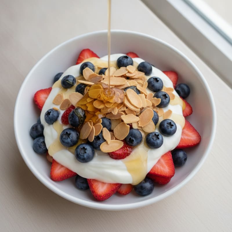 Greek Yogurt Parfait with Berries and Almonds