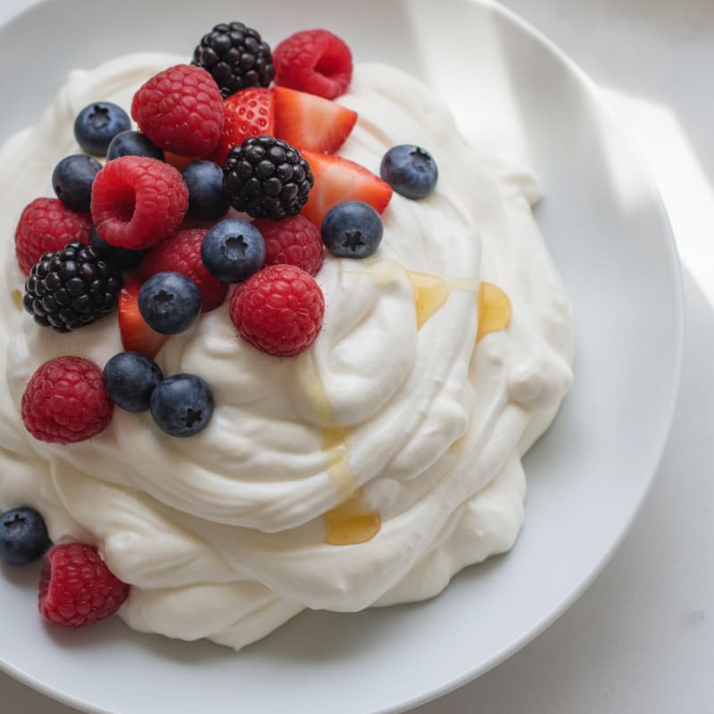 Greek Yogurt Protein Mousse with Mixed Berries
