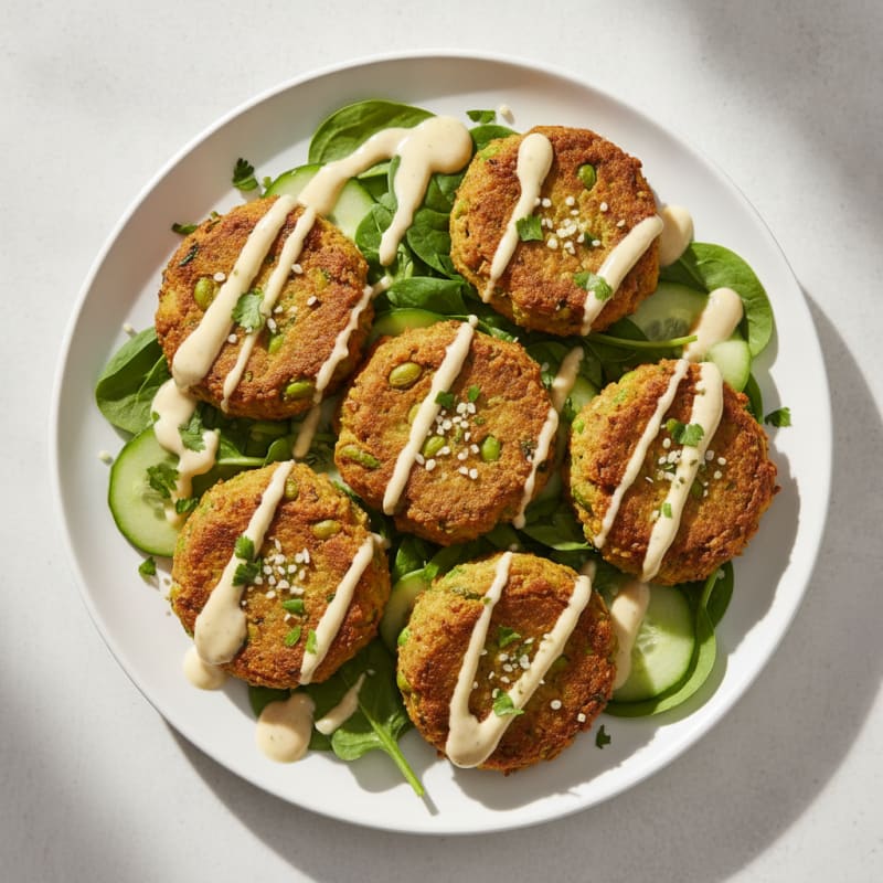 Crispy Falafel with Lemon-Tahini Drizzle