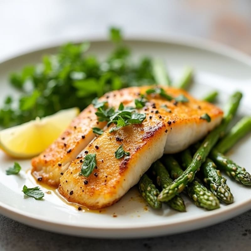 Seared Tilapia with Lemon Asparagus
