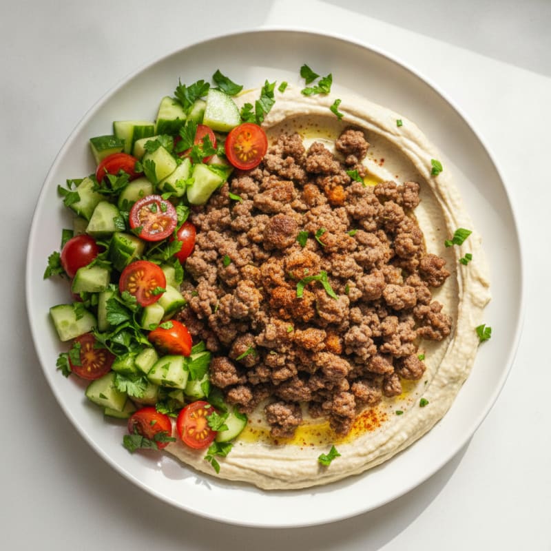 Ground Beef and Baba Ganoush Platter