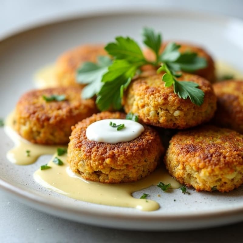 Crispy Baked Falafel with Lemon Tahini Drizzle