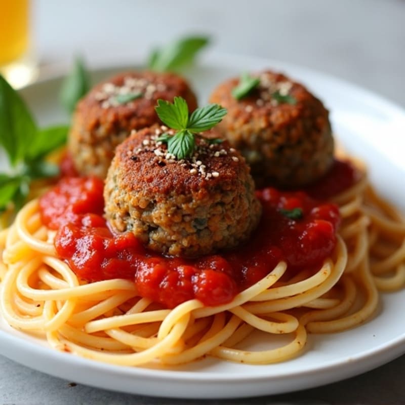 Hearty Baked Lentil Meatballs with Marinara