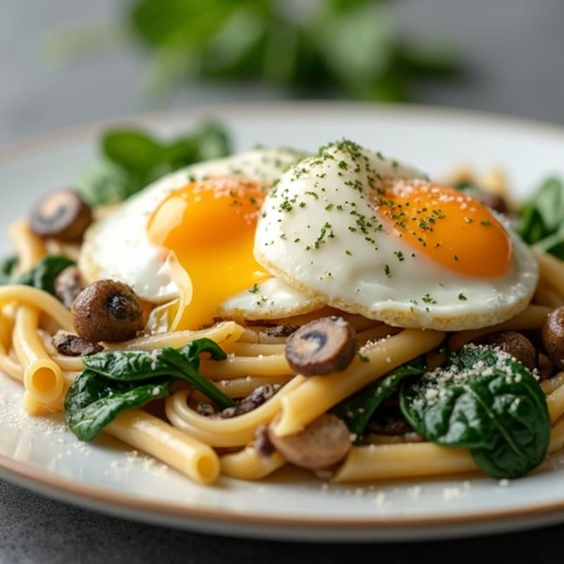 Creamy Truffle Mushroom Pasta with Fresh Spinach
