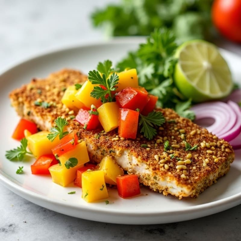 Crispy Pistachio-Crusted Mahi Mahi with Mango Salsa