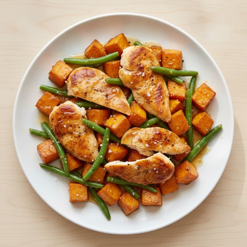 Honey-Glazed Roasted Sweet Potato and Chicken