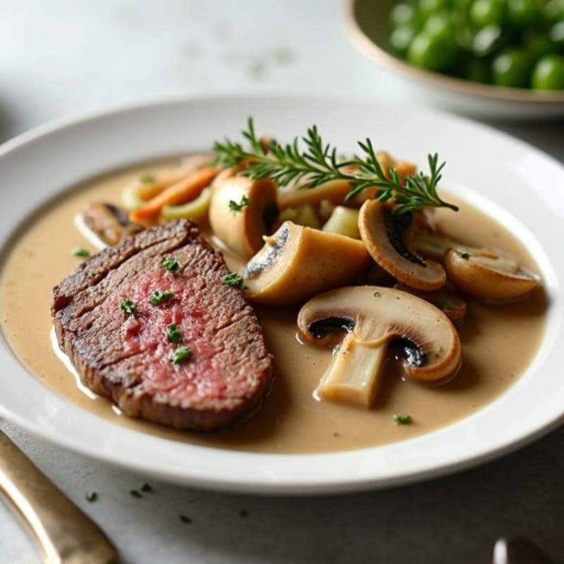 Lean Beef with Creamy Mushroom Sauce