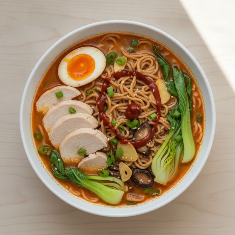 Sriracha Chicken Ramen Soup