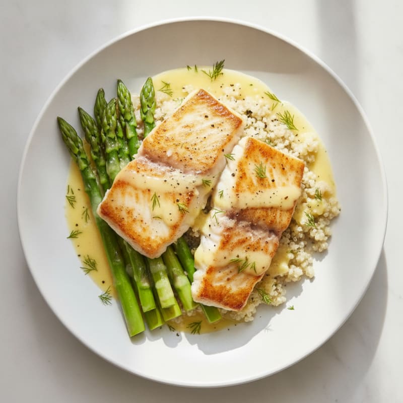 Pan-Seared Hake with Lemon-Dill Sauce