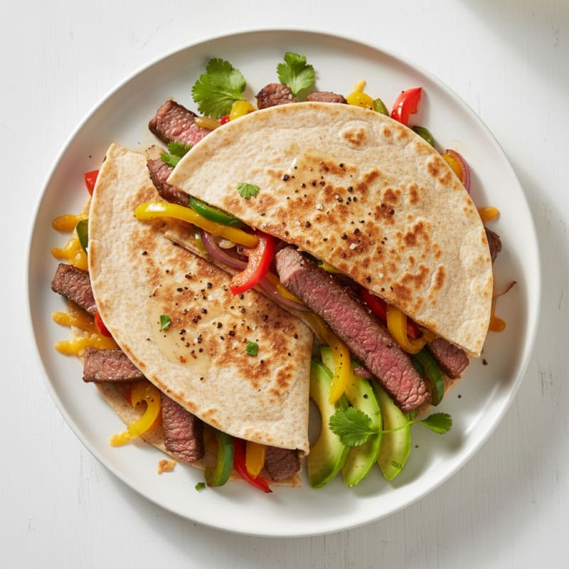 Pan-Seared Steak and Pepper Quesadillas