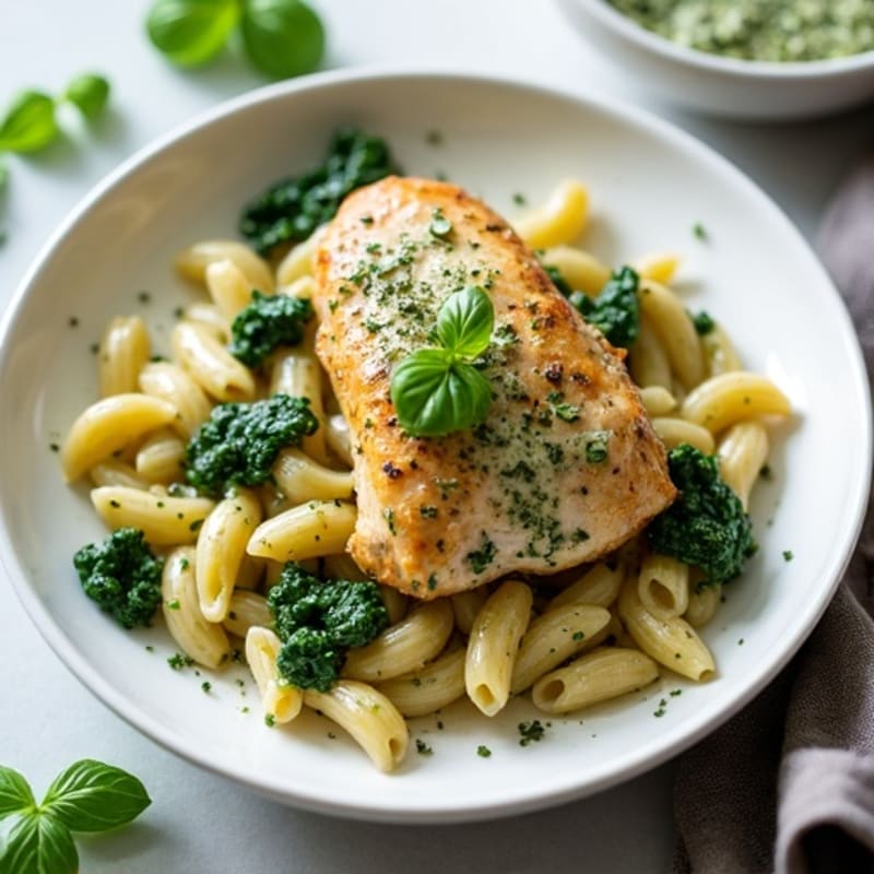 Creamy Pesto Chicken Pasta with Fresh Herbs