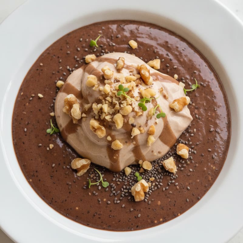 Silky Chocolate Protein Pudding with Chia Seeds