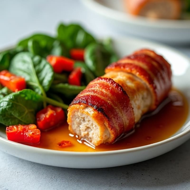 Crispy Turkey Bacon-Wrapped Chicken Sausage