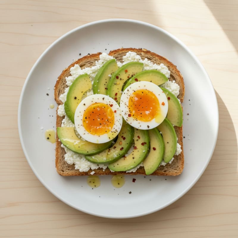 Avocado Cottage Cheese Egg Toast