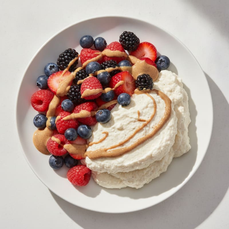 Silky Greek Yogurt Protein Mousse with Mixed Berries