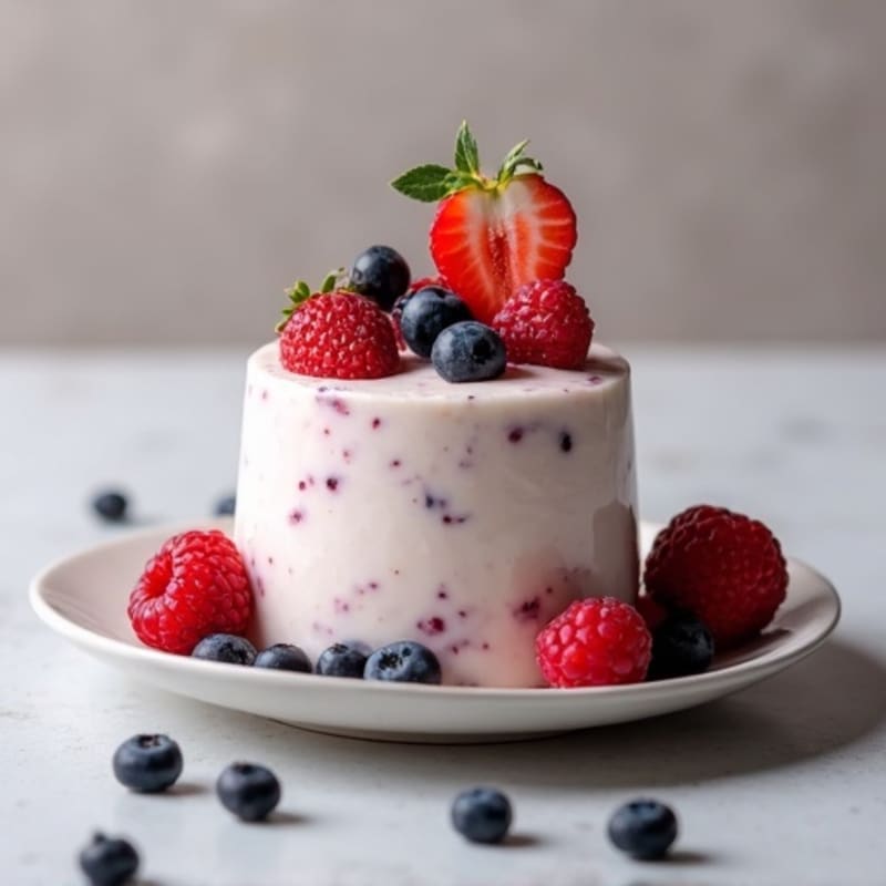 Greek Yogurt Protein Mousse with Mixed Berries
