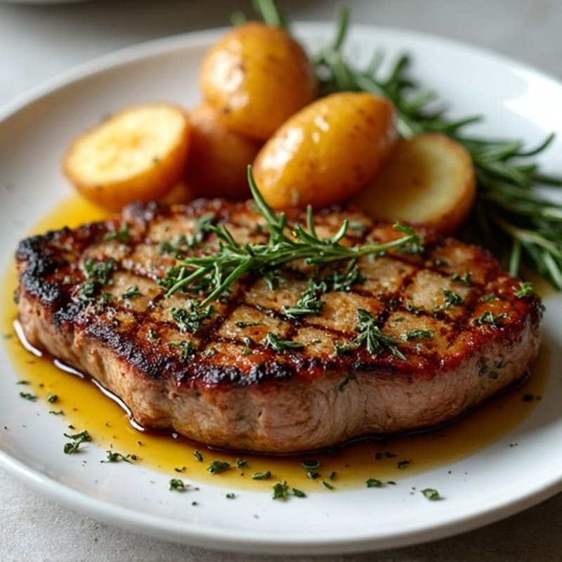 Herb-Crusted Steak with Crispy Roasted Potatoes