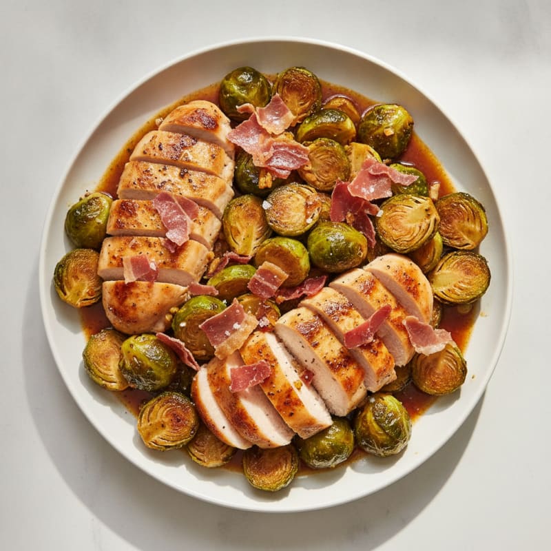 Balsamic-Glazed Brussels Sprouts with Prosciutto