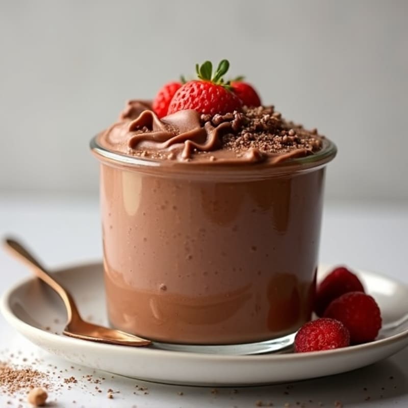 Silky Chocolate Protein Pudding with Almond Butter Swirl