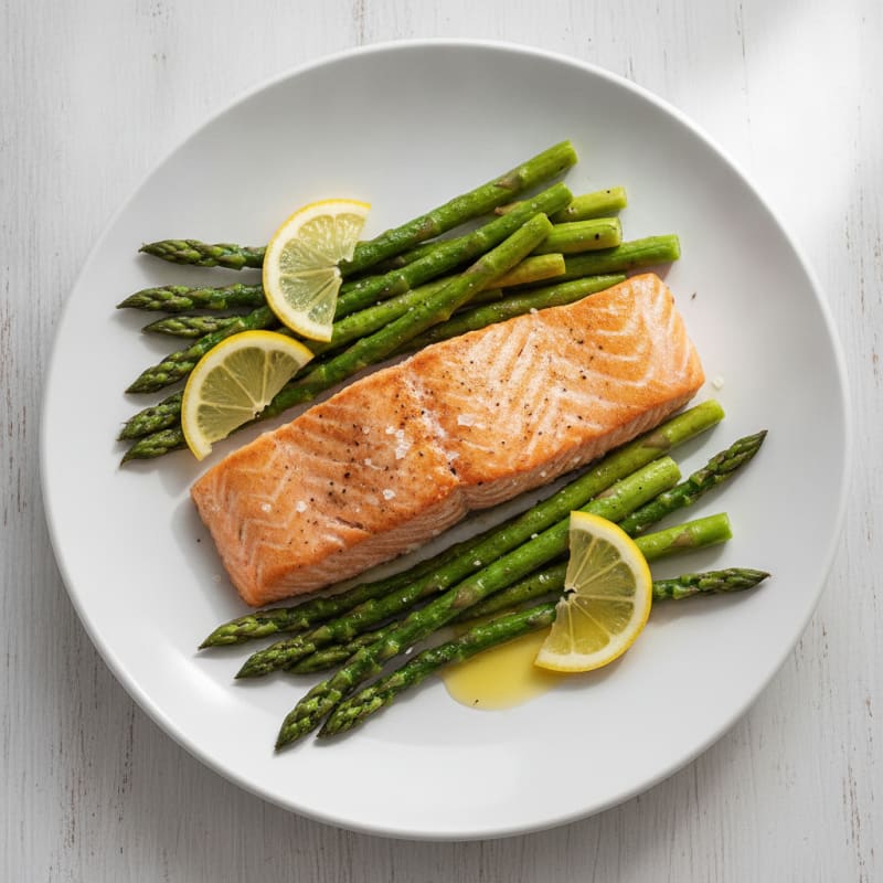 Pan-Seared Salmon with Roasted Asparagus