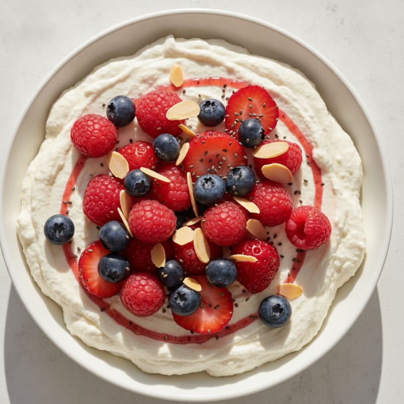 Greek Yogurt Protein Mousse with Mixed Berries