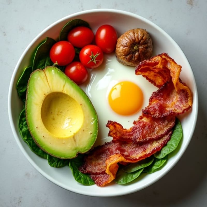 Crispy Bacon and Avocado Breakfast Bowl