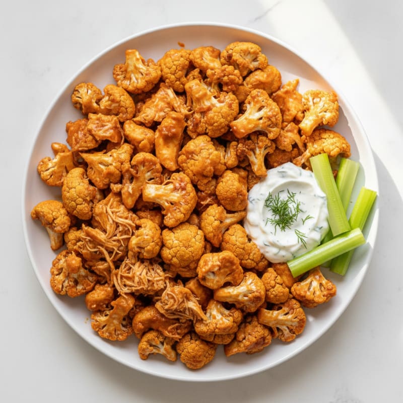 High-Protein Buffalo Chicken and Cauliflower Bites