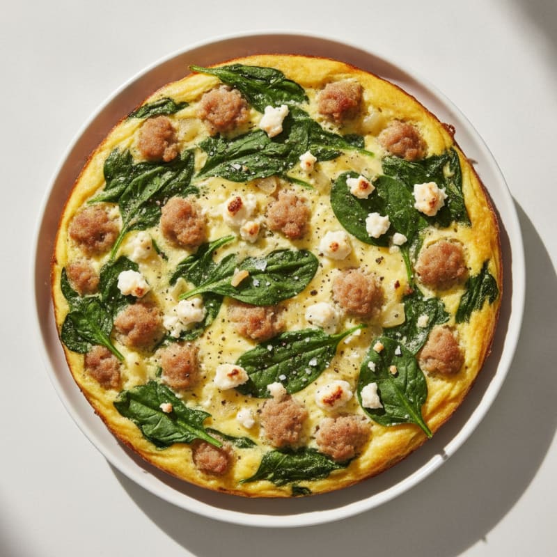 Sausage and Spinach Egg Bake
