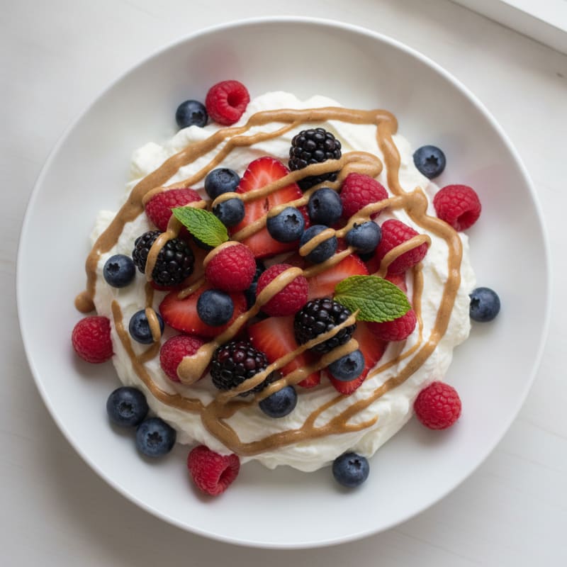 Greek Yogurt Protein Pudding with Mixed Berries