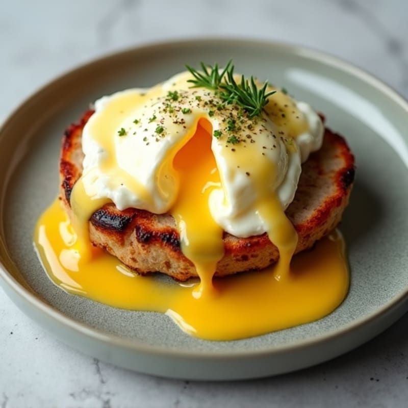 Poached Eggs with Herb-Roasted Turkey and Hollandaise